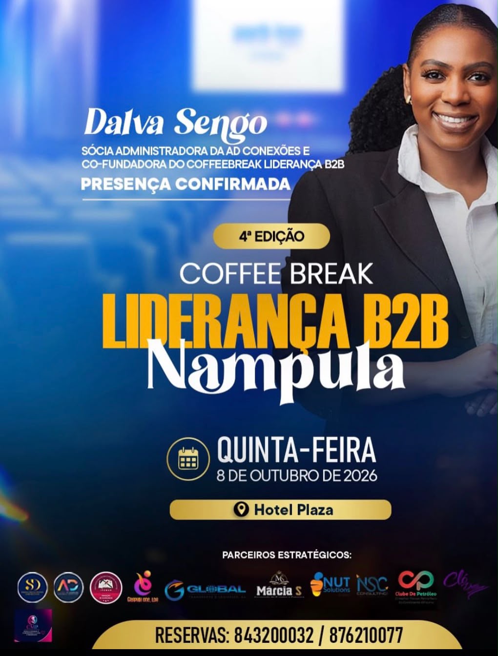 Cartaz de confirmação de presença de Dalva Sengo, sócia-administradora da AD Conexões, na 4.ª edição
